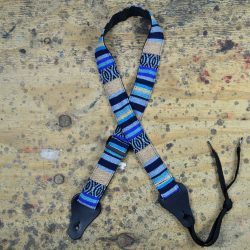 Aqua Rasta Rag Ukulele Strap