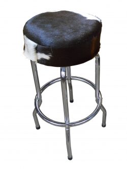 Genuine Hair On Cowhide Leather Tall Guitar Stool