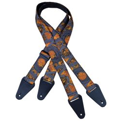 Aboriginal Art Guitar Strap – Bush Plum Gold