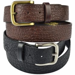 Embossed Croc Leather Handcrafted Belt