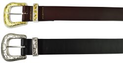Handcrafted Leather Belt with Western Buckle Set