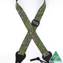 Aboriginal Art Rag Uke Strap – Meteors Green IUKE-18