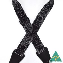 Aboriginal Art Rag Strap – Dreamtime River Bed Black RSI-33