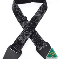 Aboriginal Art Rag Strap – Dreamtime River Bed Black RSI-33