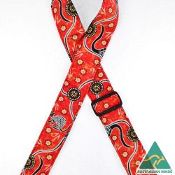 Aboriginal Art Rag Strap – Kangaroo Dreaming Red RSI-34