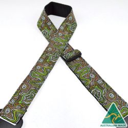 Aboriginal Art Rag Strap – Meteors Green RSI-36