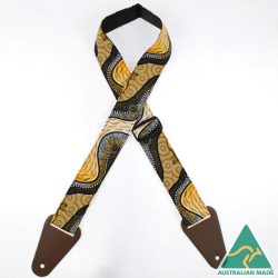 Aboriginal Art Rag Strap – Kangaroo River Camp Tan RSI-37