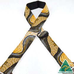 Aboriginal Art Rag Strap – Kangaroo River Camp Tan RSI-37