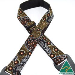 Aboriginal Art Rag Strap – Dancing Spirit Black RSI-41